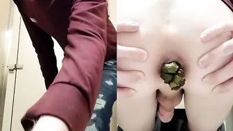 European twink poops in public toilet