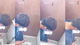 Chinese college student wanks in dorm toilet 15