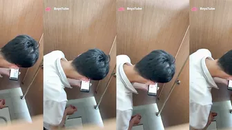 Chinese college student wanks in dorm toilet 18