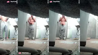Chinese college student caught wanking in dorm toilet 5