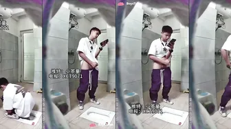 Chinese college student caught wanking in dorm toilet 10