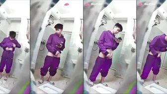 Chinese college student caught wanking in dorm toilet 13