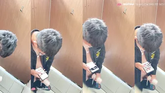 Chinese college student caught wanking in dorm toilet 36