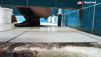 Chinese squat toilet shitting 7