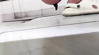 Chinese squat toilet shitting 9