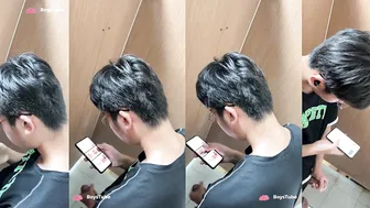 Chinese college student caught wanking in dorm toilet 47