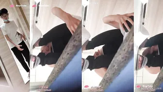 Chinese caught wanking in public toilet 2