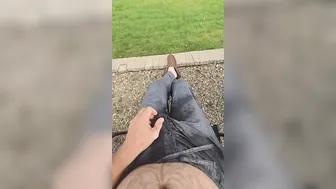 Soaking pants in the park