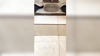 Chinese doorless squat toilet w/ shitting 3