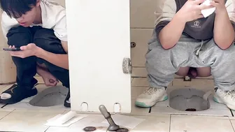 Chinese doorless squat toilet w/ pooping 4