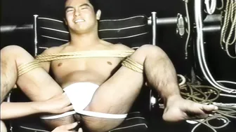 Bondage anal insertion and enema