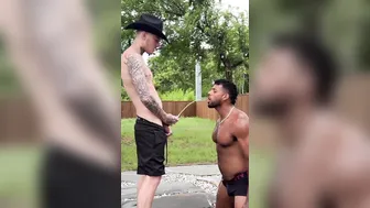 Slave begging to drink master's piss 2