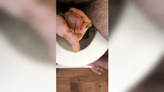 Playing with his shit