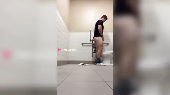 Canadian jock dropping a load off on bathroom floor