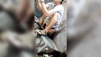 Asian boy Poop