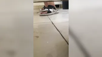 Chinese guy wanking in squat toilet
