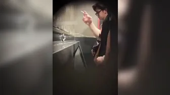 Males  are pissing in the toilet. 2