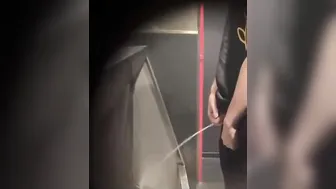 Males  are pissing in the toilet. 3