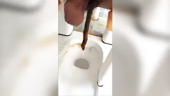 Asia boy squat shit