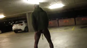 Bald Light Skin Jock *SHITS* In Parking Garage!