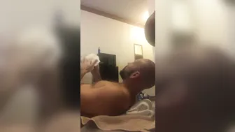 Sexy bearded eating delicious shit