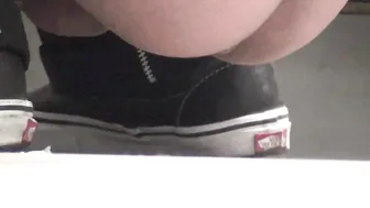 Japanese young man spy shitting