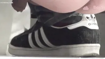 Japanese man squat shitting