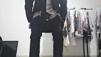 Suit guy shitting (face)