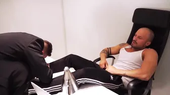 Hot Muscle Daddy Feet Fetish And BDSM Handjob Cumshot