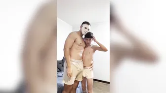 Little twink milks a Buff Stallion's Horse dick with his tight hole